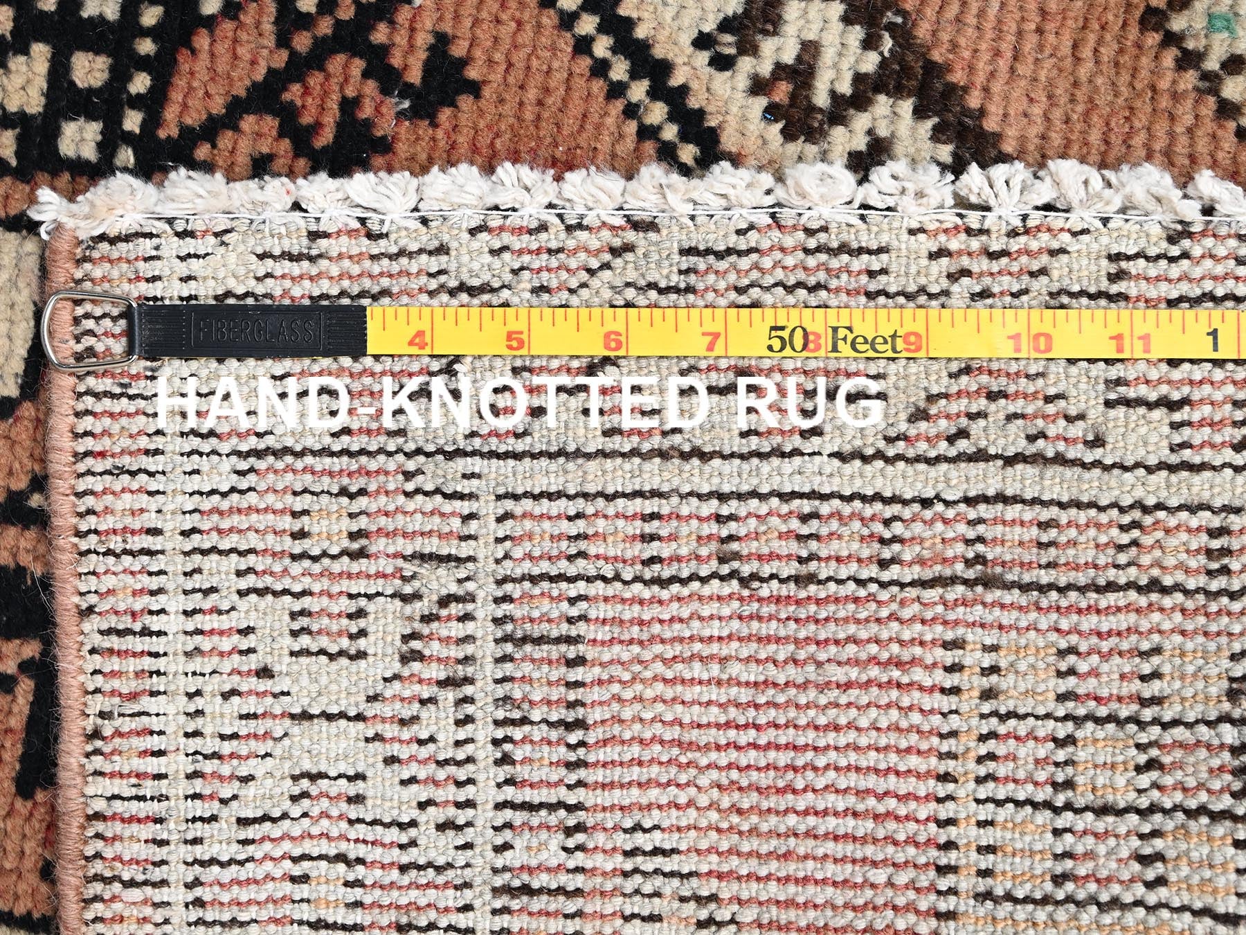 Baluch Vintage hand-knotted wool rug in Pink & Ivory, 3'9" x 5'9" — SKU O02627 (view 7)