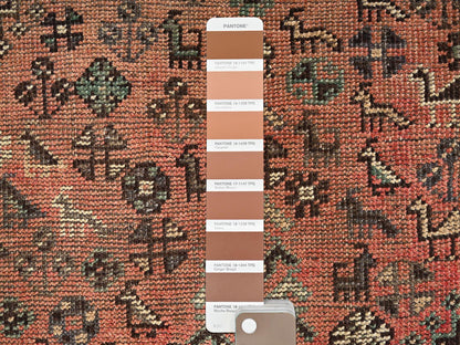 Brown 4'11" x 8'6" Vintage Hand knotted Wool Rug - Sku: O02629