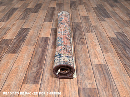 Pink 3'2" x 4'9" Vintage Hand knotted Wool Rug - Sku: O02633