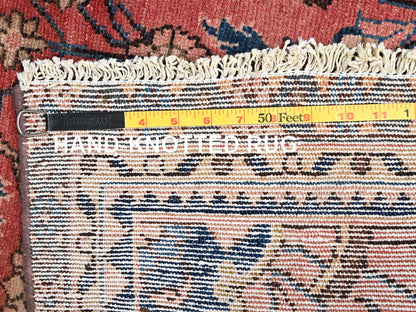 Pink 3'2" x 4'9" Vintage Hand knotted Wool Rug - Sku: O02633