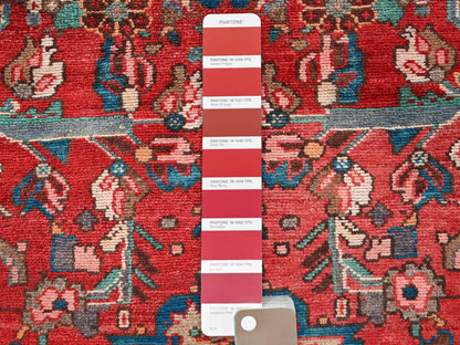 Red 3'2" x 4'9" Vintage Hand knotted Wool Rug - Sku: O02634