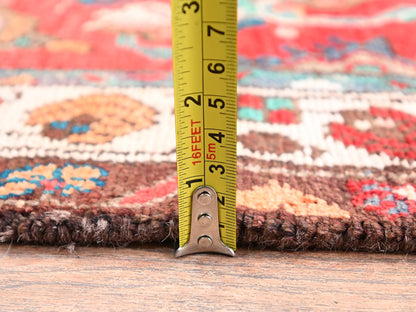Red 3'2" x 4'9" Vintage Hand knotted Wool Rug - Sku: O02634
