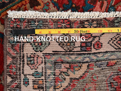 Red 3'2" x 4'9" Vintage Hand knotted Wool Rug - Sku: O02634