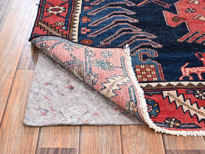 Blue 4'3" x 6'2" Vintage Hand knotted Wool Rug - Sku: O02637