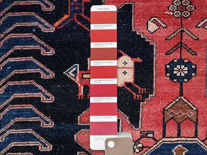 Blue 4'3" x 6'2" Vintage Hand knotted Wool Rug - Sku: O02637