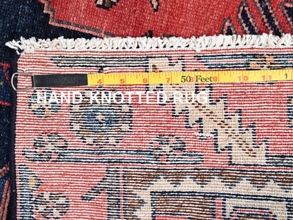Blue 4'3" x 6'2" Vintage Hand knotted Wool Rug - Sku: O02637