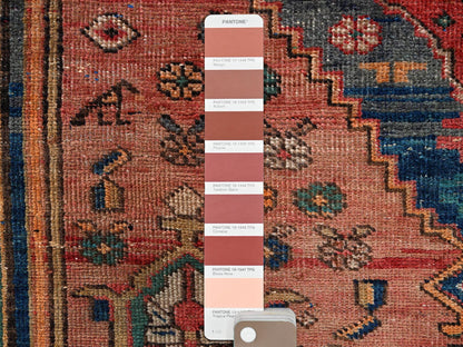Shiraz Vintage hand-knotted wool rug in Red & Ivory, 4'4" x 6'11" — SKU O02639 (view 4)
