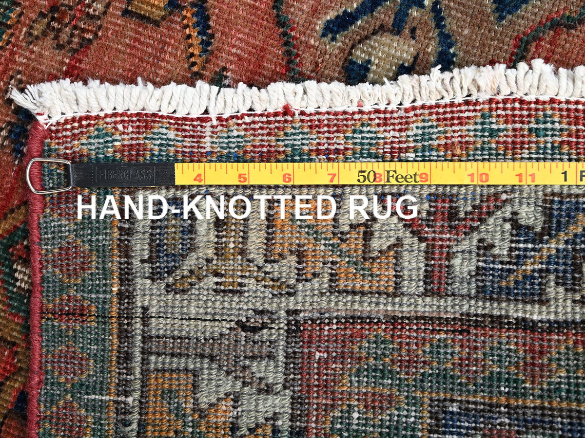 Shiraz Vintage hand-knotted wool rug in Red & Ivory, 4'4" x 6'11" — SKU O02639 (view 7)