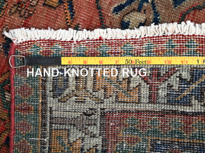 Shiraz Vintage hand-knotted wool rug in Red & Ivory, 4'4" x 6'11" — SKU O02639 (view 7)