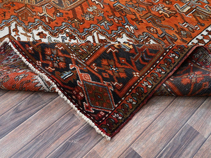 Orange 10'0" x 12'0" Heriz Hand knotted Wool Rug - Sku: O0263