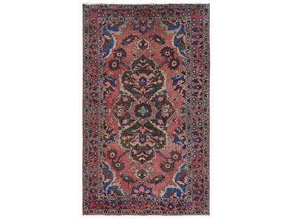 Pink 4'11" x 8'8" Vintage Hand knotted Wool Rug - Sku: O02640