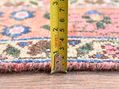 Pink 4'11" x 8'8" Vintage Hand knotted Wool Rug - Sku: O02640