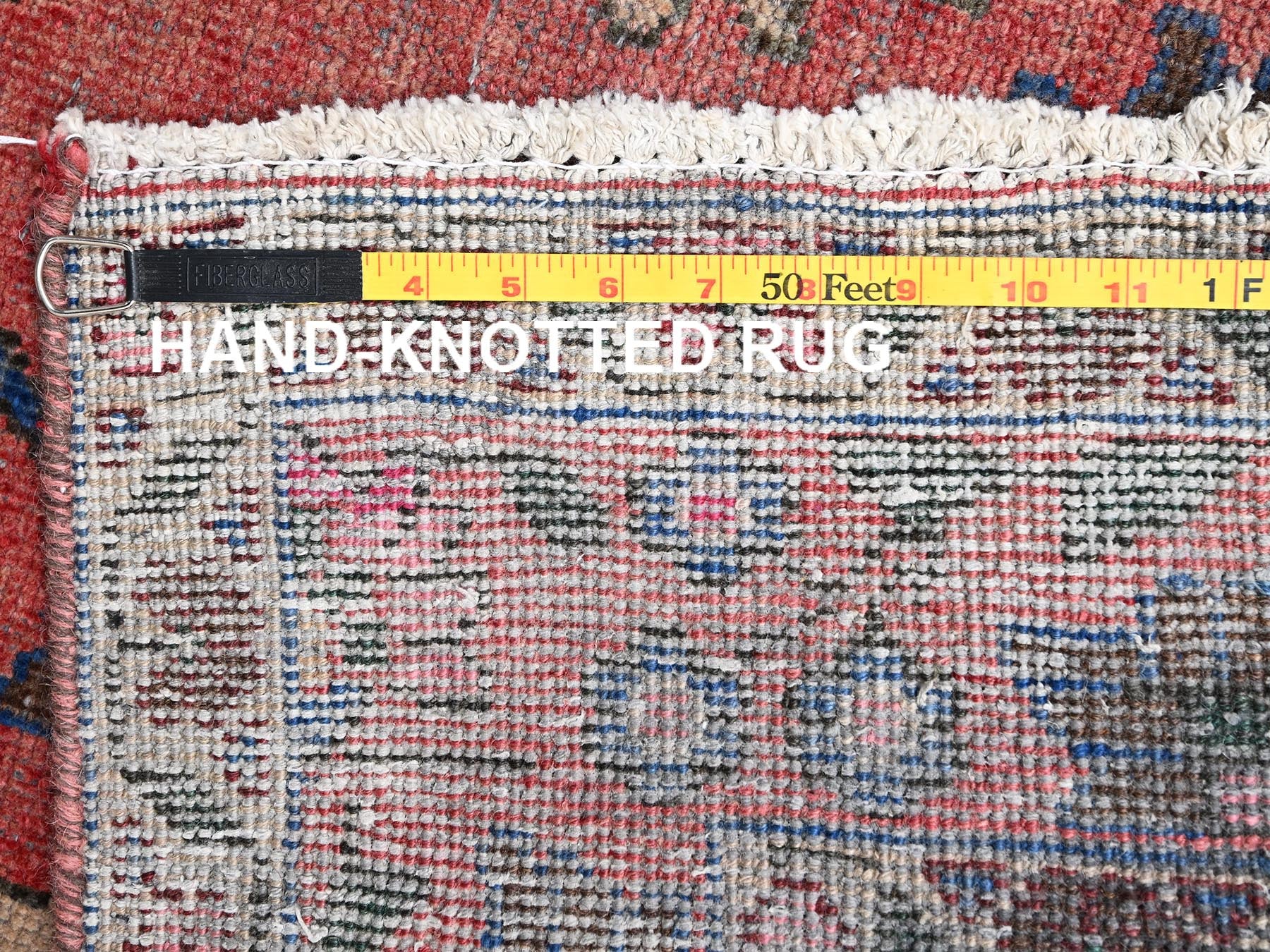 Hamadan Vintage hand-knotted wool rug in Pink, 4'11" x 8'8" — SKU O02640 (view 7)