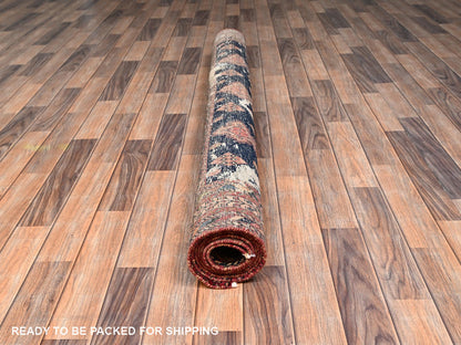 Red 5'10" x 7'11" Vintage Hand knotted Wool Rug - Sku: O02641