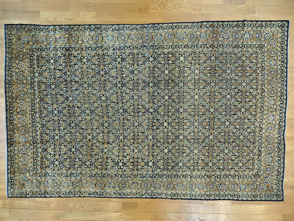 Persian Antique hand-knotted wool rug in Blue, 10'10" x 17', SKU O026426