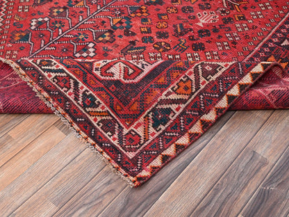 Shiraz Vintage hand-knotted wool rug in Red & Ivory, 6'11" x 9'7" — SKU O02642 (view 7)