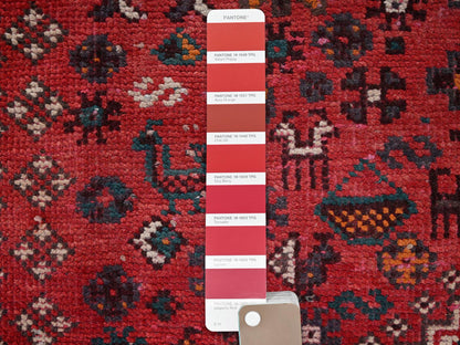 Shiraz Vintage hand-knotted wool rug in Red & Ivory, 6'11" x 9'7" — SKU O02642 (view 8)