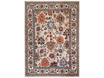 Ivory 8'10" x 11'10" Tribal & Geometric Hand knotted Wool Rug - Sku: O02644
