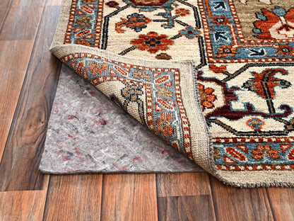 Ivory 8'10" x 11'10" Tribal & Geometric Hand knotted Wool Rug - Sku: O02644