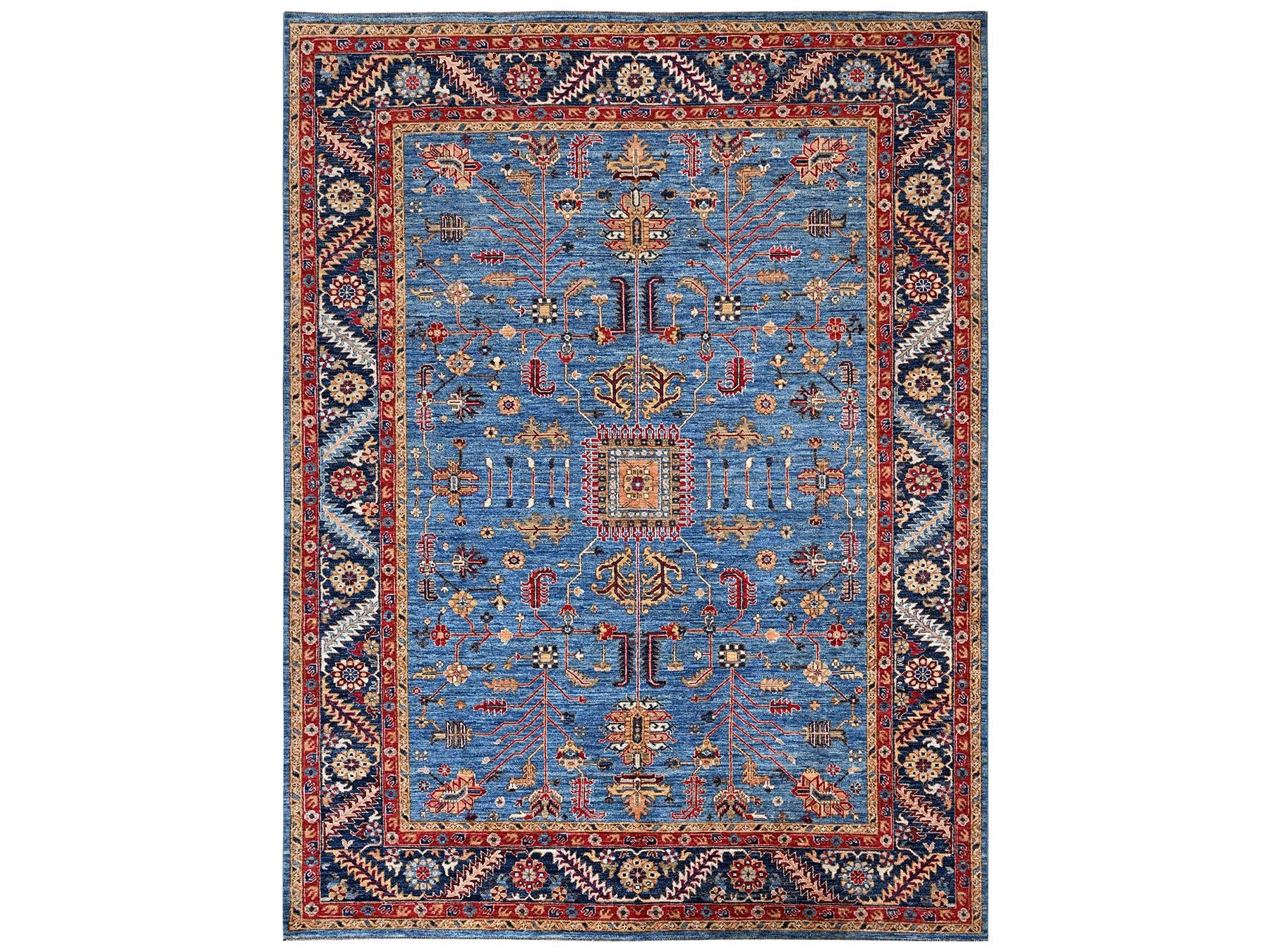 Blue 8'10" x 12'0" Heriz Hand knotted Wool Rug - Sku: O02646