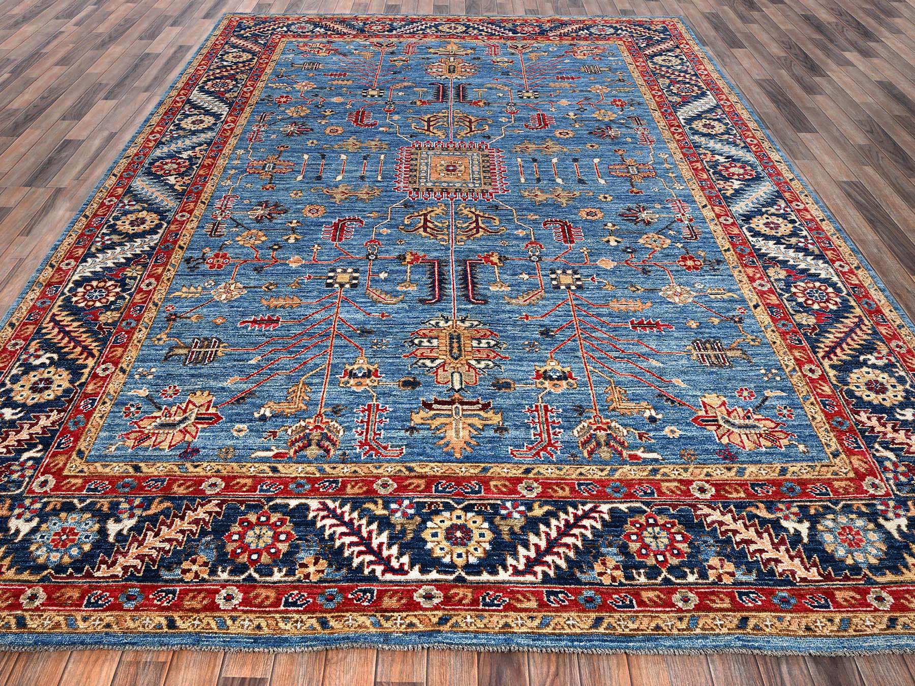 Blue 8'10" x 12'0" Heriz Hand knotted Wool Rug - Sku: O02646