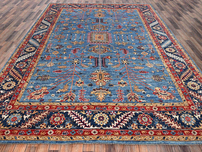 Blue 8'10" x 12'0" Heriz Hand knotted Wool Rug - Sku: O02646