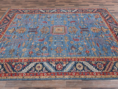 Blue 8'10" x 12'0" Heriz Hand knotted Wool Rug - Sku: O02646