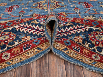 Blue 8'10" x 12'0" Heriz Hand knotted Wool Rug - Sku: O02646