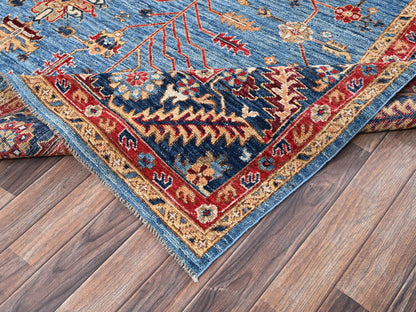 Blue 8'10" x 12'0" Heriz Hand knotted Wool Rug - Sku: O02646