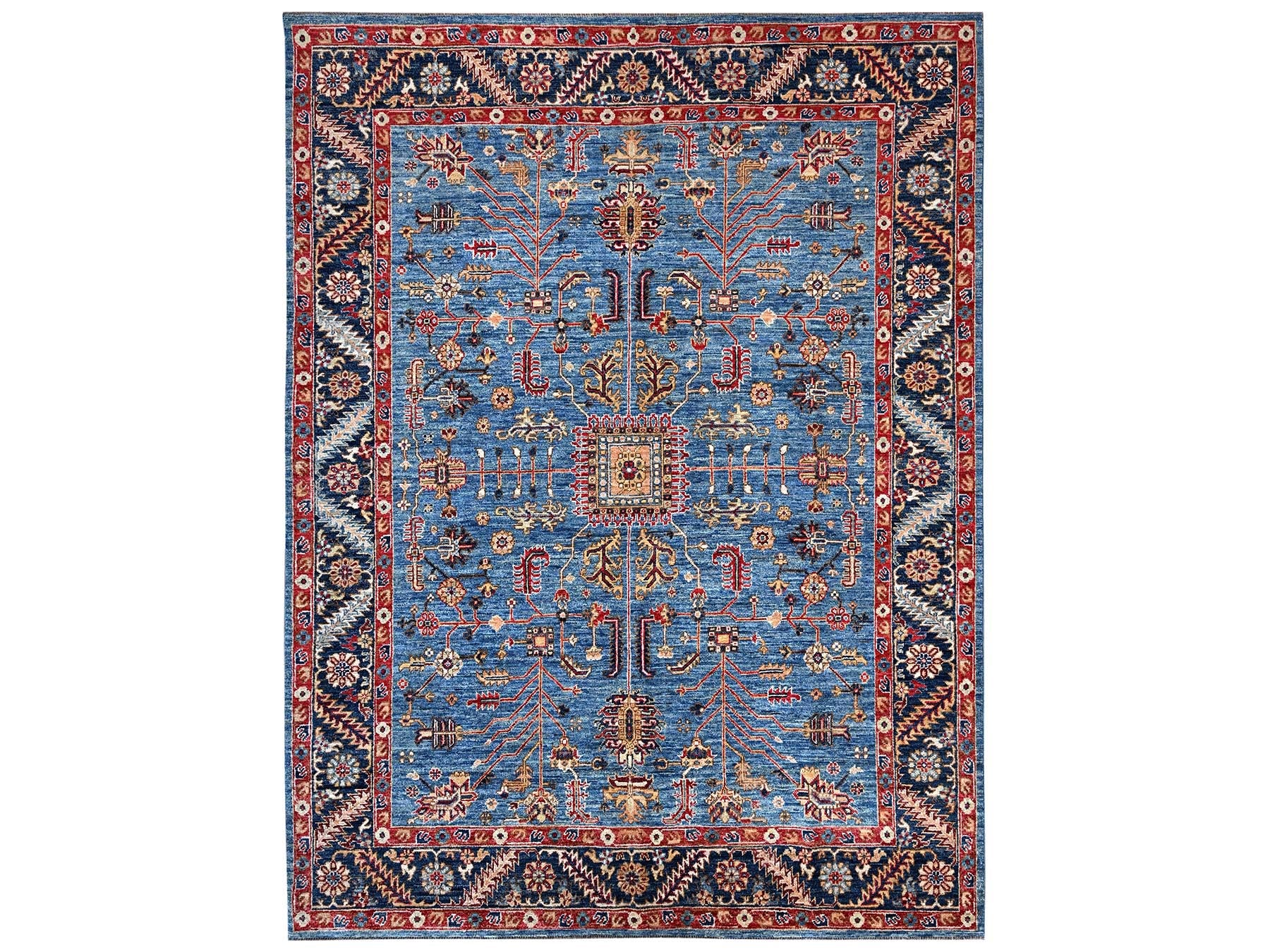 Blue 8'3" x 9'9" Heriz Hand knotted Wool Rug - Sku: O02648