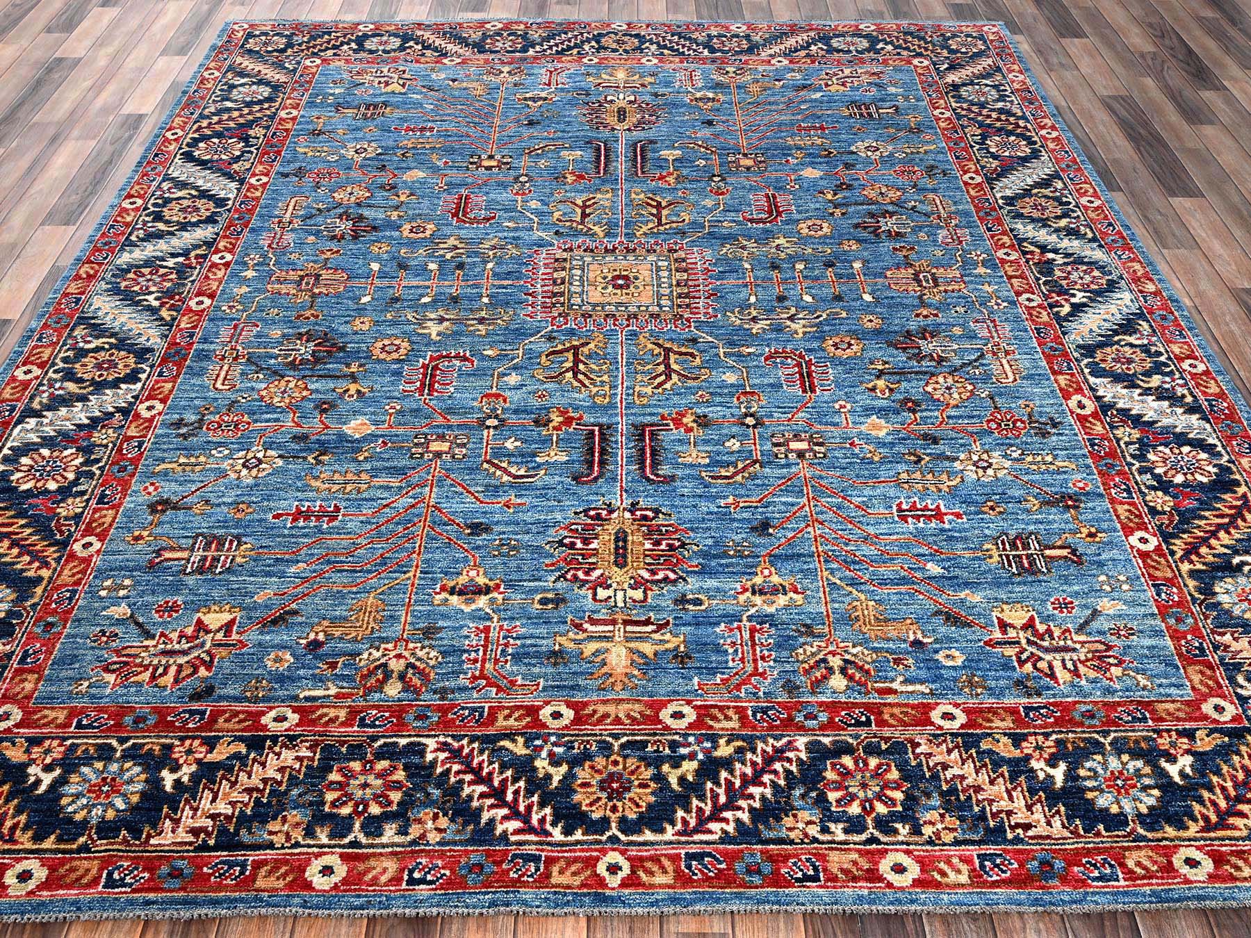 Blue 8'3" x 9'9" Heriz Hand knotted Wool Rug - Sku: O02648