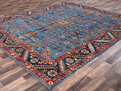Blue 8'3" x 9'9" Heriz Hand knotted Wool Rug - Sku: O02648