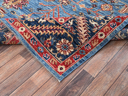 Blue 8'3" x 9'9" Heriz Hand knotted Wool Rug - Sku: O02648