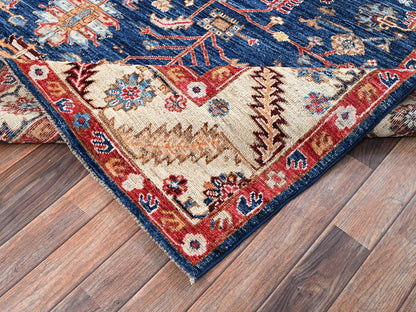 Blue 7'11" x 9'9" Heriz Hand knotted Wool Rug - Sku: O02650