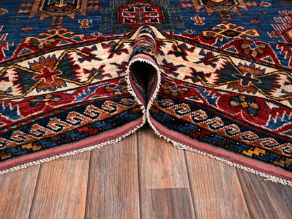Blue 10'0" x 10'1" Kazak Hand knotted Wool Rug - Sku: O02659