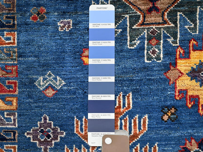 Blue 10'0" x 10'1" Kazak Hand knotted Wool Rug - Sku: O02659