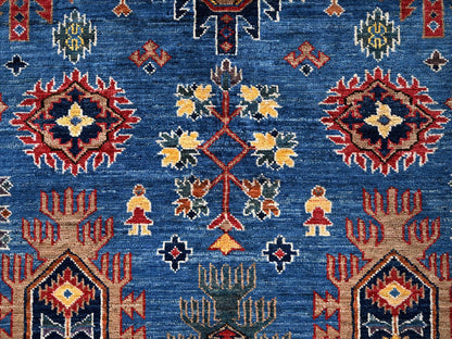 Blue 10'0" x 10'1" Kazak Hand knotted Wool Rug - Sku: O02659