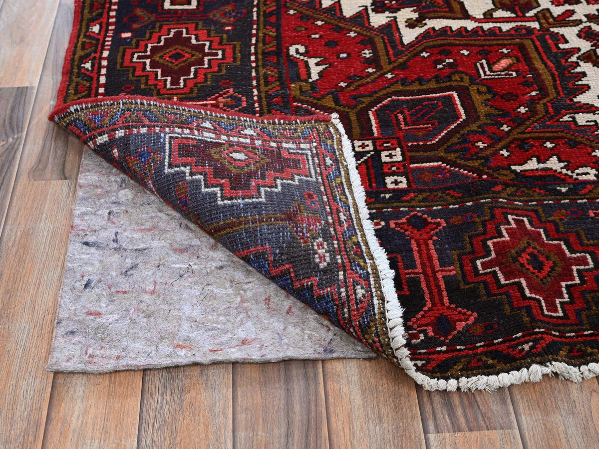 Heriz Heriz hand-knotted wool rug in Red & Midnight Blue, 7'9" x 10'4" — SKU O0265 (view 4)