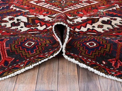 Heriz Heriz hand-knotted wool rug in Red & Midnight Blue, 7'9" x 10'4" — SKU O0265 (view 5)