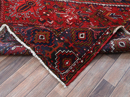 Heriz Heriz hand-knotted wool rug in Red & Midnight Blue, 7'9" x 10'4" — SKU O0265 (view 6)
