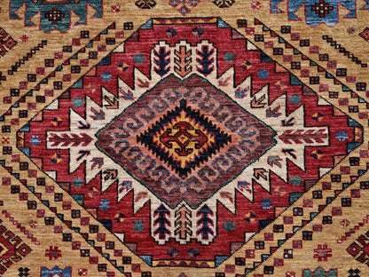 Yellow 9'3" x 12'3" Kazak Hand knotted Wool Rug - Sku: O02660