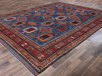 Blue 9'0" x 11'8" Kazak Hand knotted Wool Rug - Sku: O02662