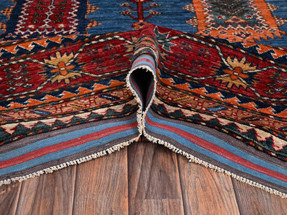 Blue 9'0" x 11'8" Kazak Hand knotted Wool Rug - Sku: O02662