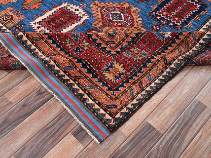 Blue 9'0" x 11'8" Kazak Hand knotted Wool Rug - Sku: O02662