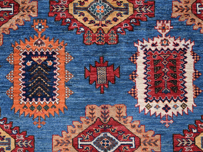 Blue 9'0" x 11'8" Kazak Hand knotted Wool Rug - Sku: O02662