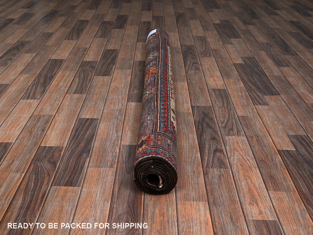 Ersari Kazak hand-knotted wool rug in Ivory & Brown, 5'2" x 6'4" — SKU O02663 (view 5)