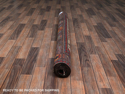 Ersari Kazak hand-knotted wool rug in Ivory & Brown, 5'2" x 6'4" — SKU O02663 (view 5)
