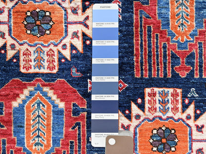 Blue 4'11" x 6'4" Kazak Hand knotted Wool Rug - Sku: O02664