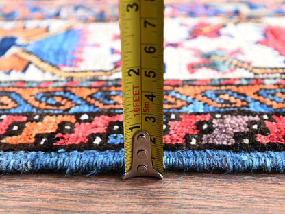 Blue 5'1" x 6'7" Kazak Hand knotted Wool Rug - Sku: O02665