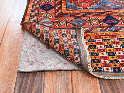 Multicolored 5'0" x 6'10" Kazak Hand knotted Wool Rug - Sku: O02669